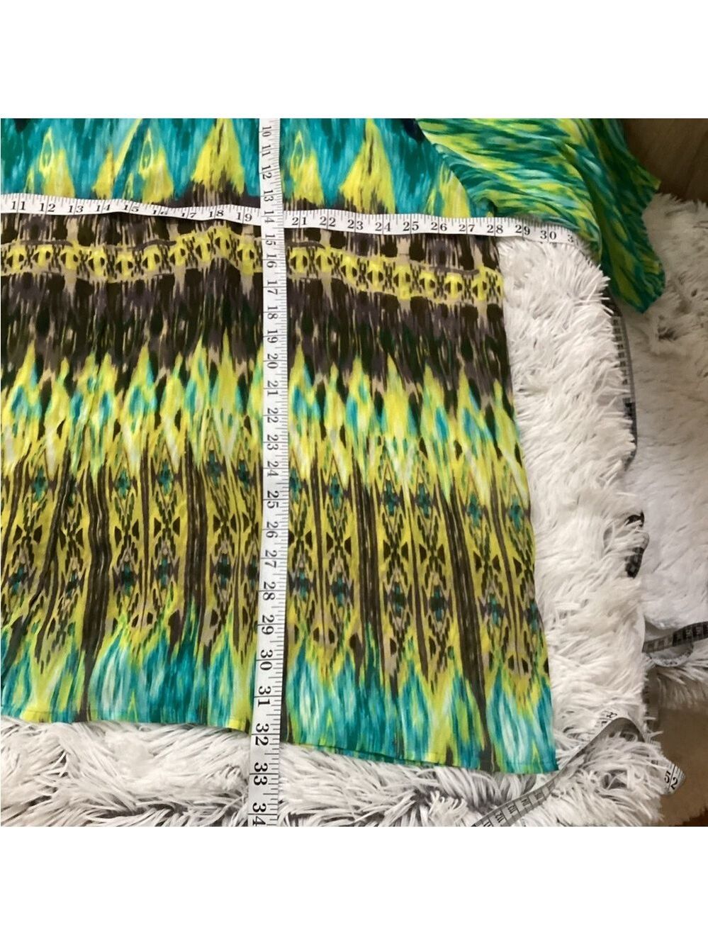 Kim Rogers Woman Multicolor Ikat Print semi sheer kimono 3X - Picture 5 of 11